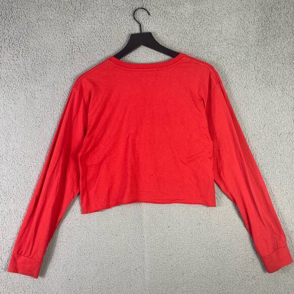Coca-Cola Classic Red Cropped Long Sleeve T-Shirt Unisex Size L - Picture 4 of 5